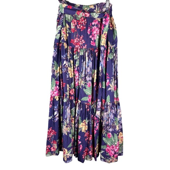 Laura Ashley Dresses & Skirts - VTG Laura Ashley M Floral Tiered Midi Prairie Skirt Cottage 80s Boho Festival